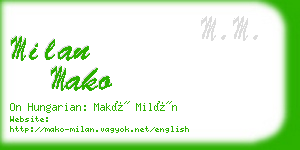 milan mako business card